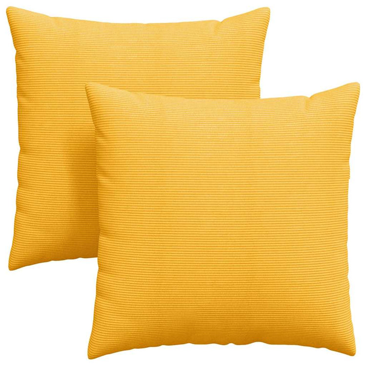 Vidaxl coussins de canapé 2 pièces jaune clair 80 x 80 cm tissu corde