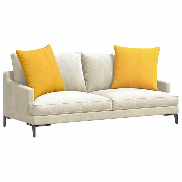 Vidaxl coussins de canapé 2 pièces jaune clair 80 x 80 cm tissu corde