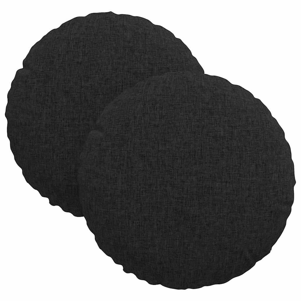 Vidaxx coussins d'assise 2 pcs noir ø30 x 13 cm tissu