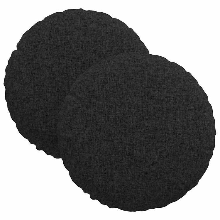 Vidaxx coussins d'assise 2 pcs noir ø30 x 13 cm tissu