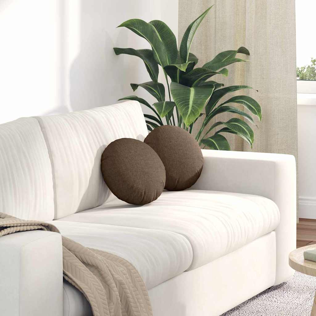 Vidaxx coussins d'assise 2 pcs marron ø30 x 13 cm tissu