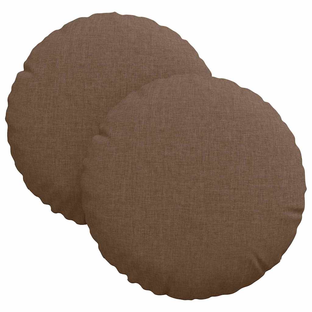 Vidaxx coussins d'assise 2 pcs marron ø30 x 13 cm tissu