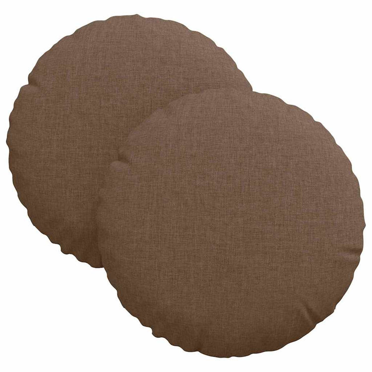 Vidaxx coussins d'assise 2 pcs marron ø30 x 13 cm tissu