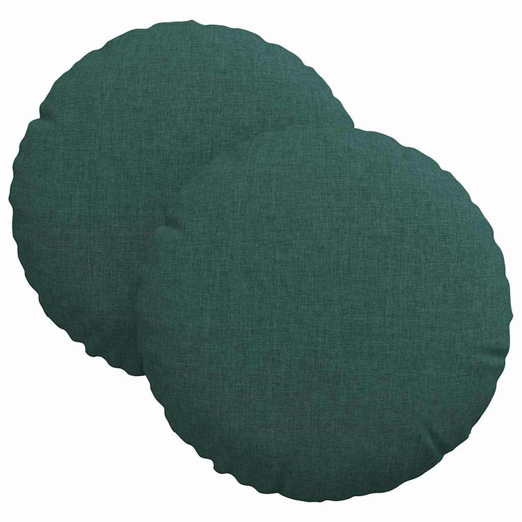 Vidaxx coussins d'assise 2 pcs tissu vert foncé ø30 x 13 cm
