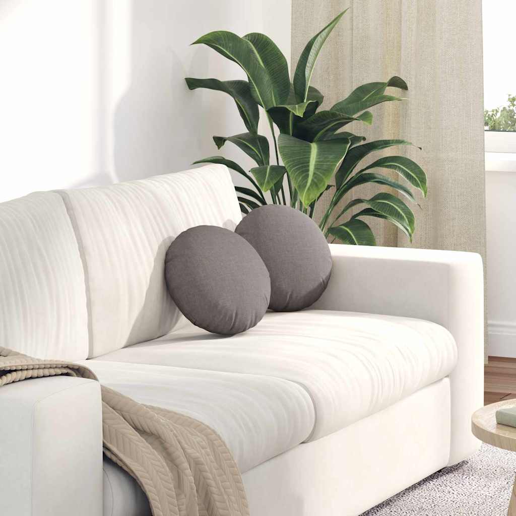 Vidaxx coussins d'assise 2 pcs tissu taupe ø30 x 13 cm