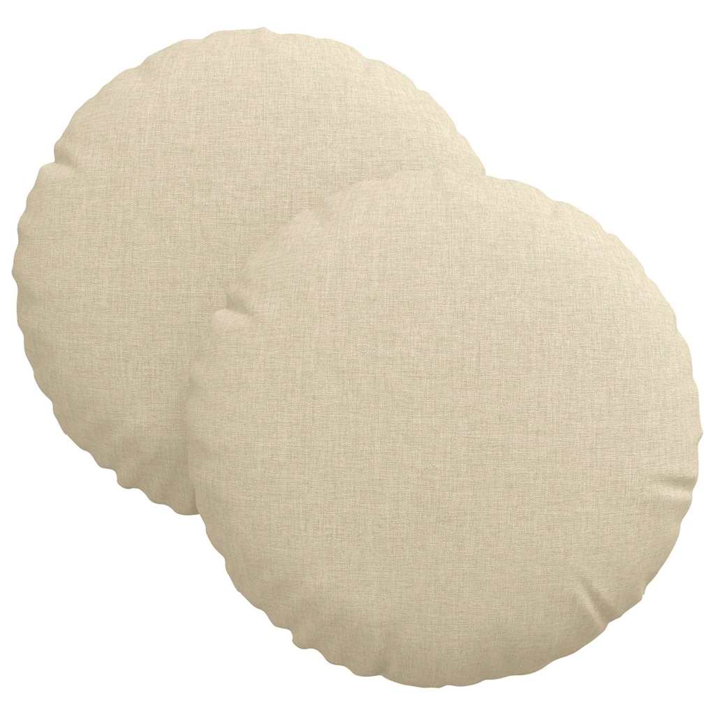 VidaXL coussins de siège 2 pcs crème ø30 x 13 cm tissu