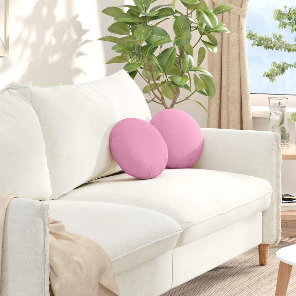 VidaXL coussins de siège 2 pcs rose ø30 x 13 cm tissu