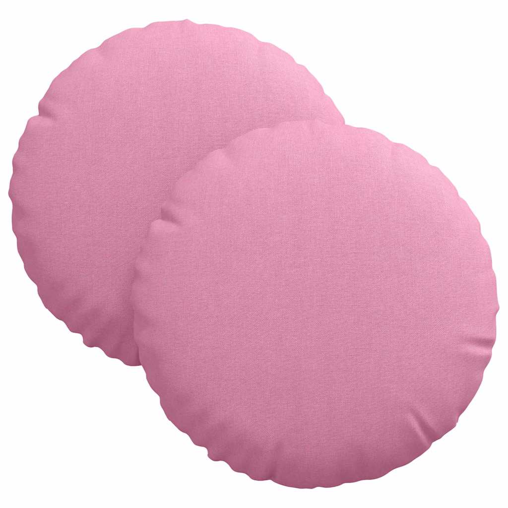 VidaXL coussins de siège 2 pcs rose ø30 x 13 cm tissu