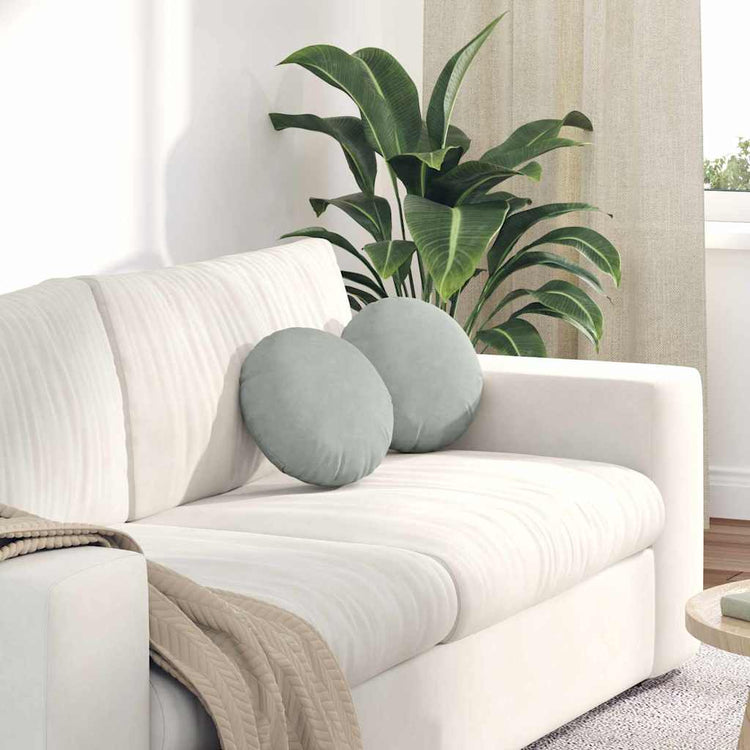 Vidaxx coussins d'assise 2 pièces gris clair ø 40 x 13 cm velours