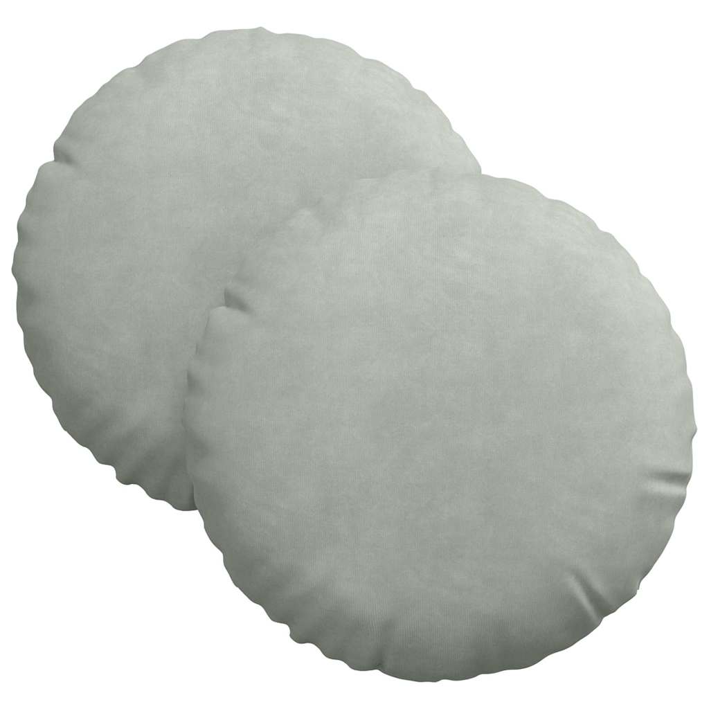 Vidaxx coussins d'assise 2 pièces gris clair ø 40 x 13 cm velours