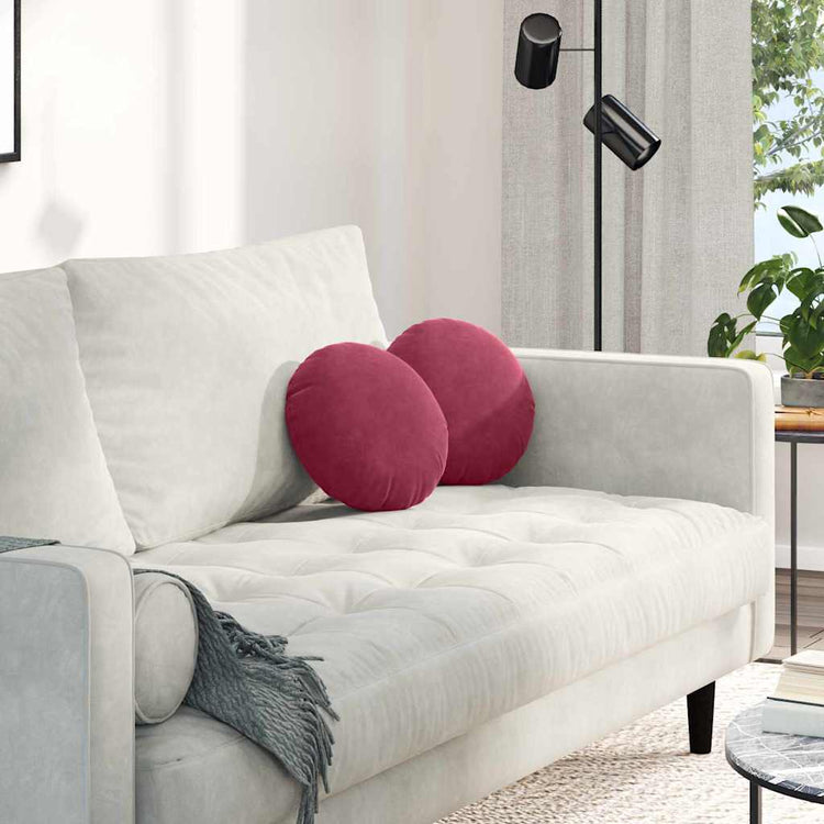 Vidaxx coussins d'assise 2 pièces rouge vin ø 40 x 13 cm velours