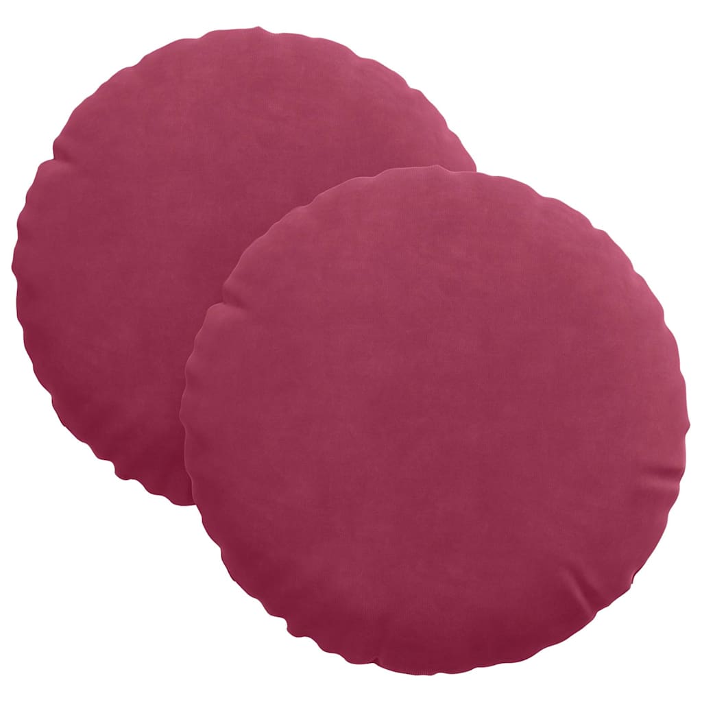 Vidaxx coussins d'assise 2 pièces rouge vin ø 40 x 13 cm velours