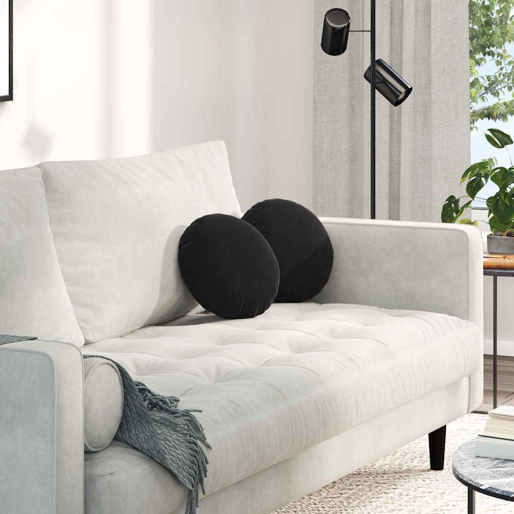 Vidaxx coussins d'assise 2 pièces noir ø 40 x 13 cm velours