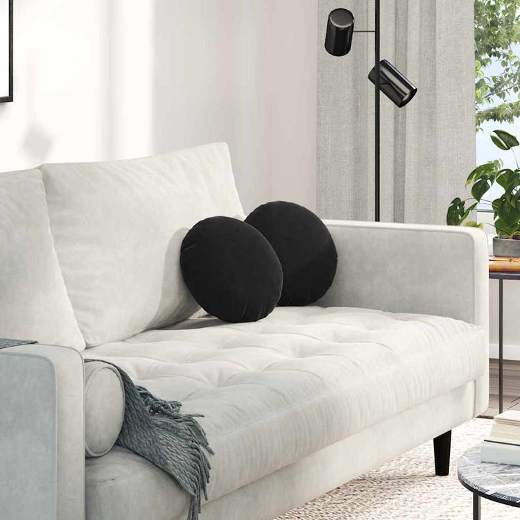 Vidaxx coussins d'assise 2 pièces noir ø 40 x 13 cm velours
