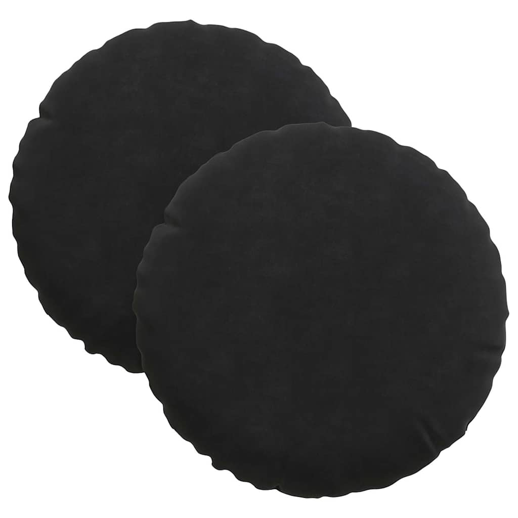Vidaxx coussins d'assise 2 pièces noir ø 40 x 13 cm velours