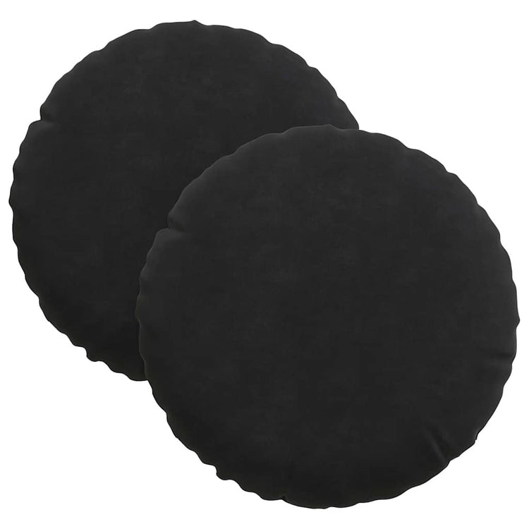 Vidaxx coussins d'assise 2 pièces noir ø 40 x 13 cm velours