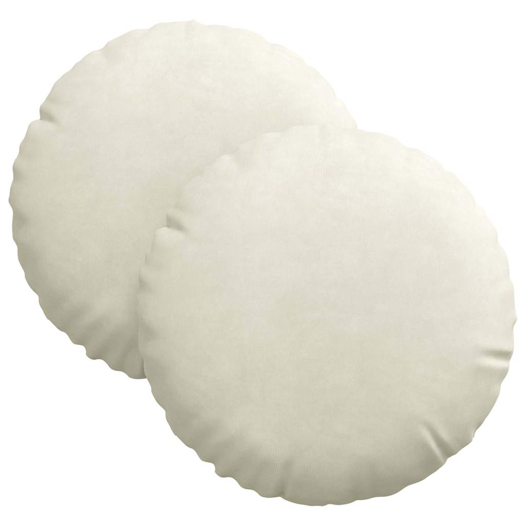 Vidaxx coussins d'assise 2 pièces crème ø 40 x 13 cm velours