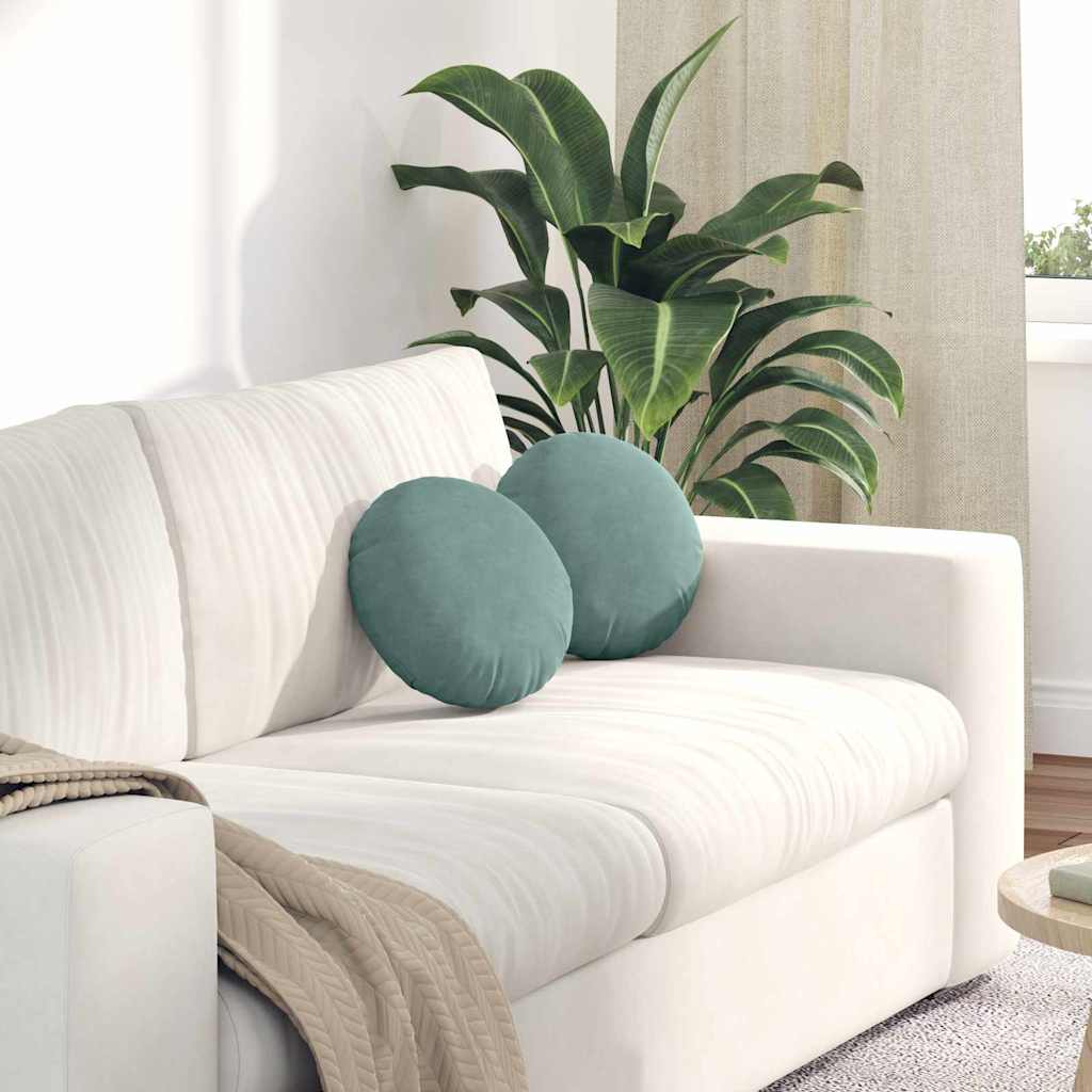 Vidaxx coussins d'assise 2 pièces vert d'eau ø 40 x 13 cm velours