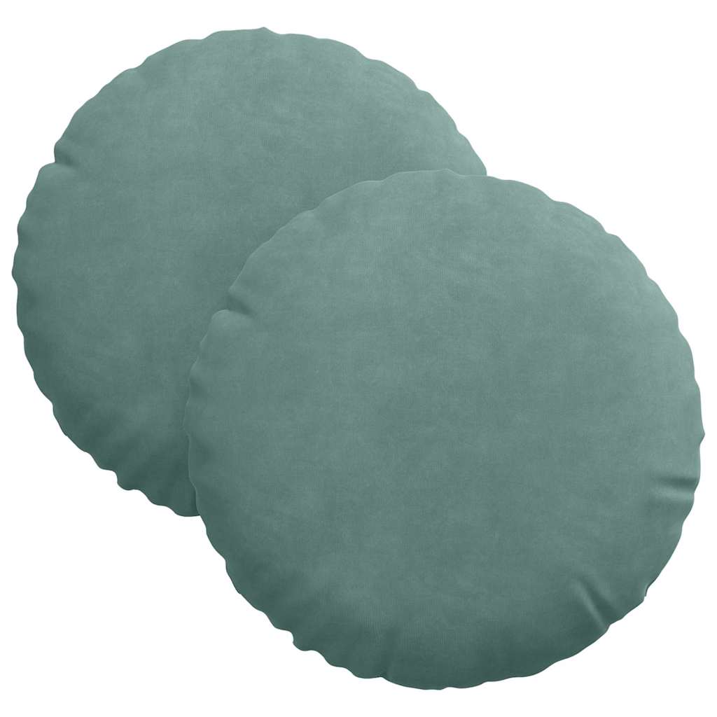 Vidaxx coussins d'assise 2 pièces vert d'eau ø 40 x 13 cm velours