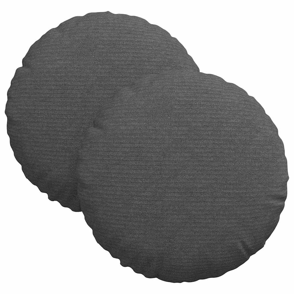 VidaXL coussins d'assise 2 pcs gris foncé ø 30 cm tissu coton