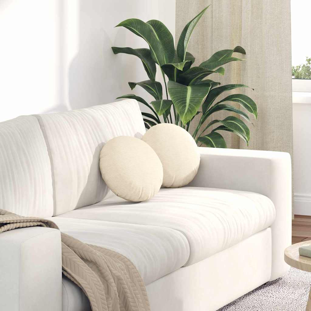 Vidaxx coussins d'assise 2 pcs crème ø 30 cm tissu coton