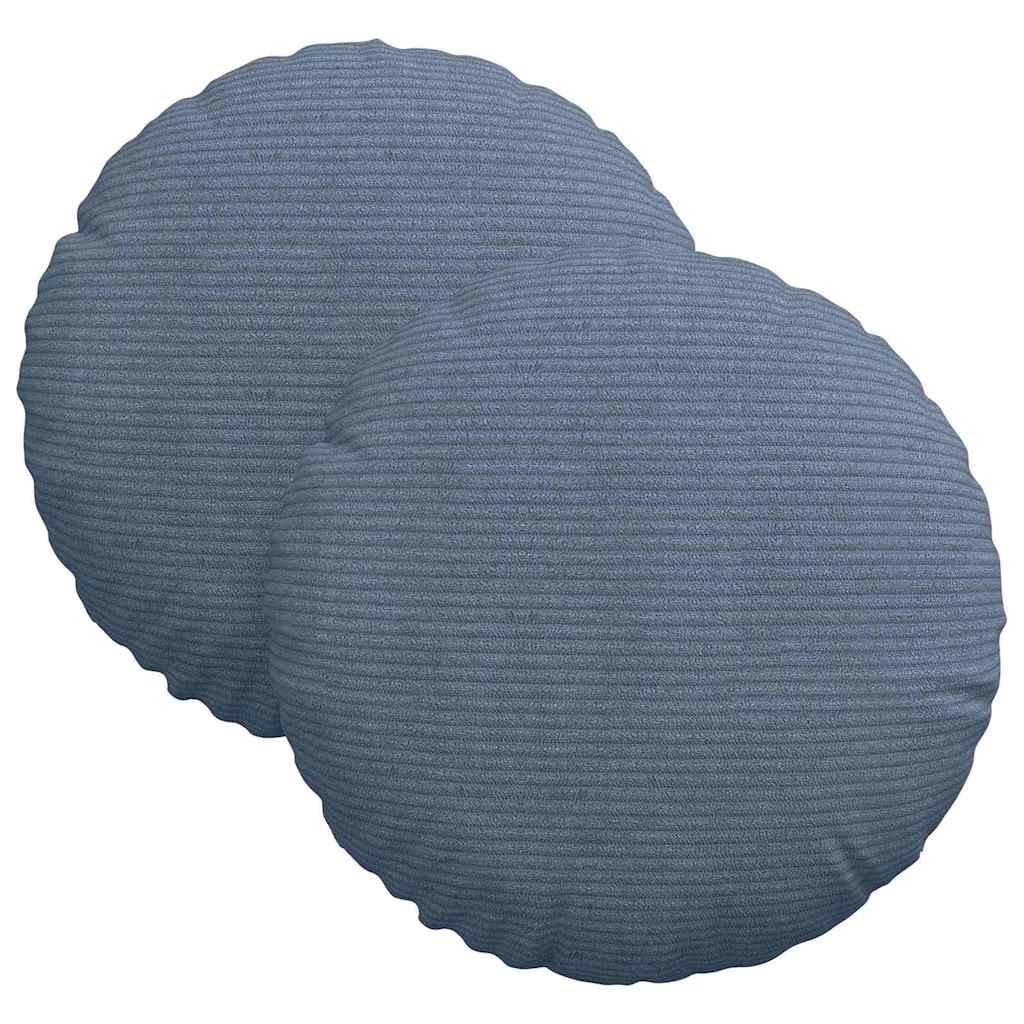 VidaXL coussins de siège 2 pcs bleu ø 30 cm tissu en coton