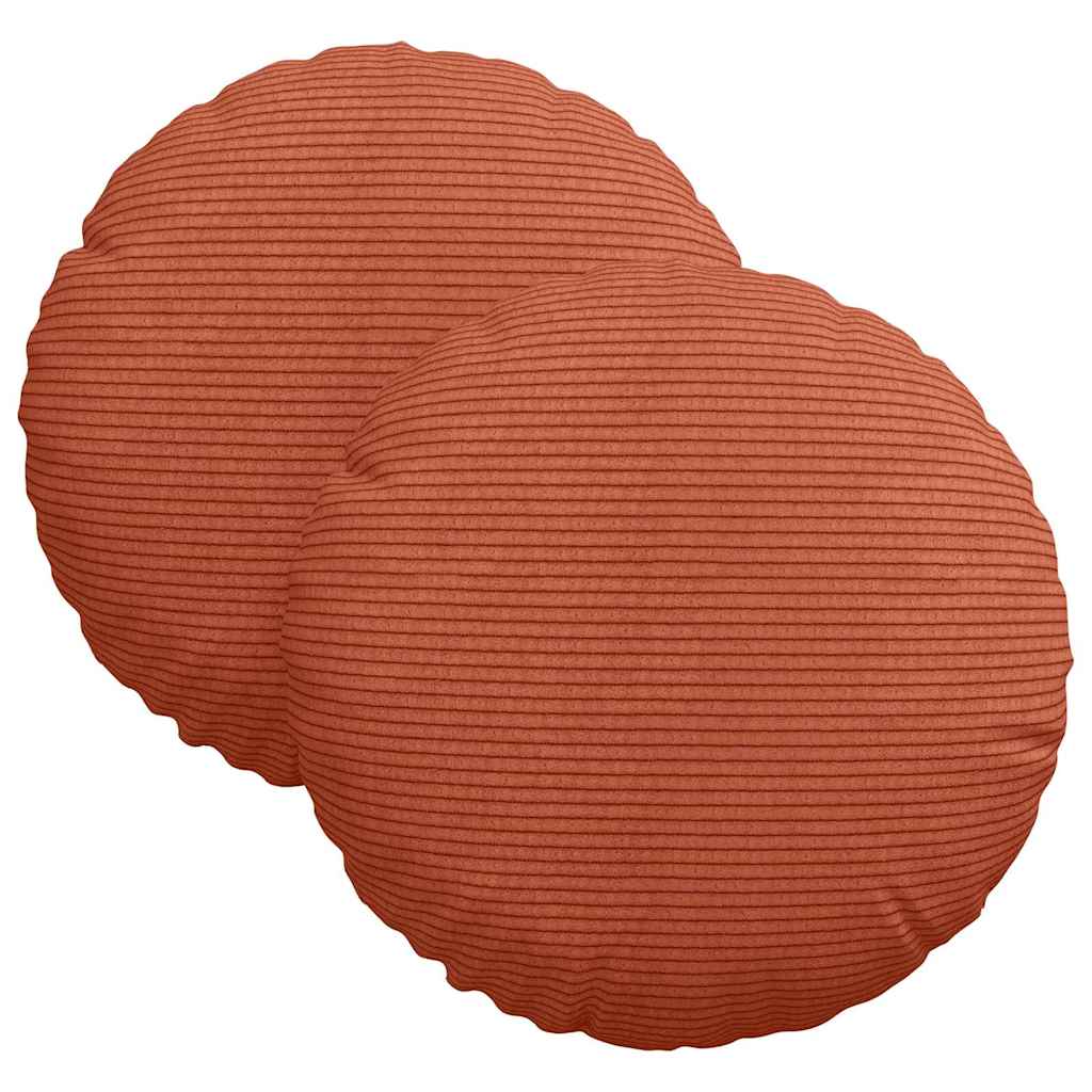 VidaXL coussins d'assise 2 pcs rouge-orange ø 30 cm tissu en coton