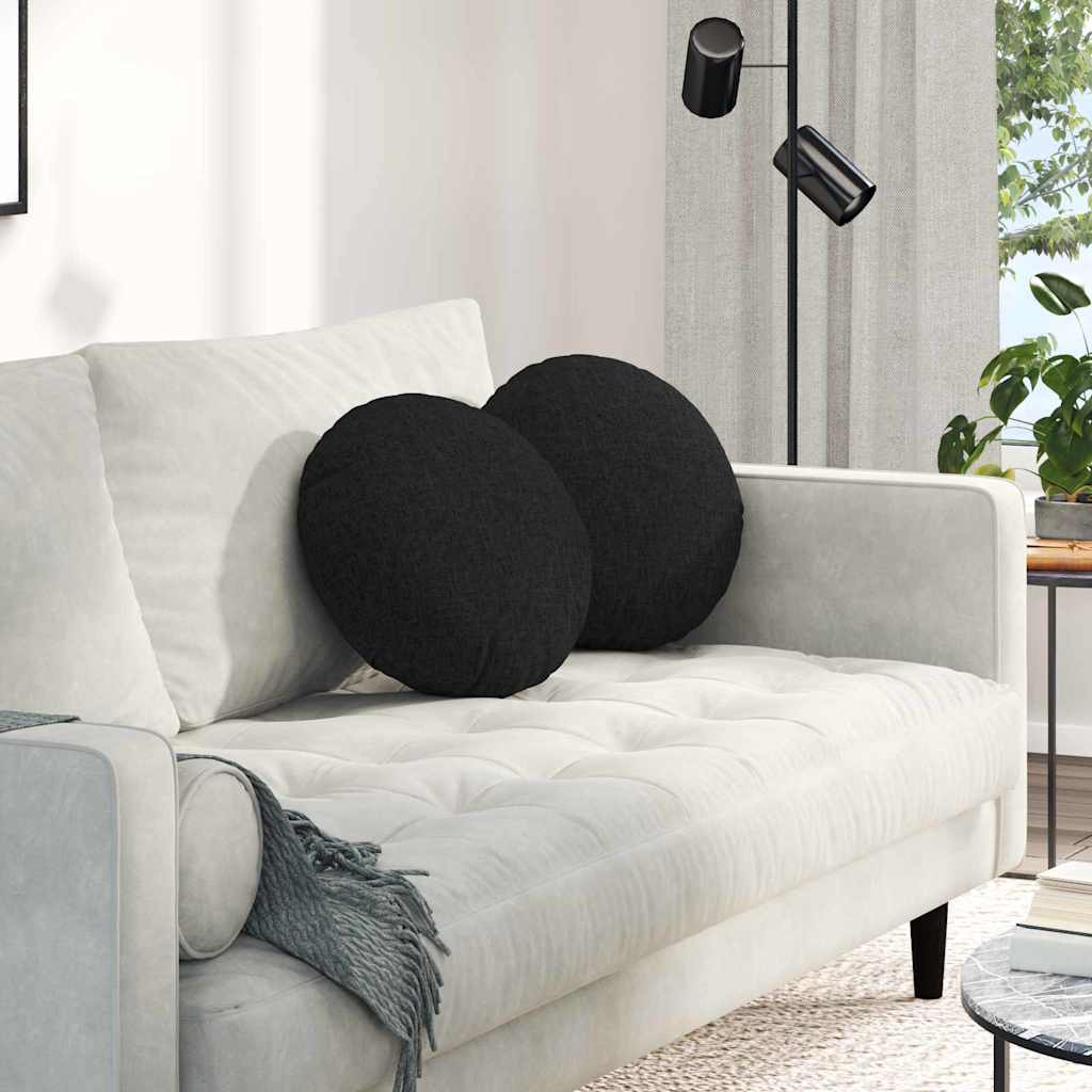 Vidaxx coussins d'assise 2 pcs noir ø40 x 13 cm tissu