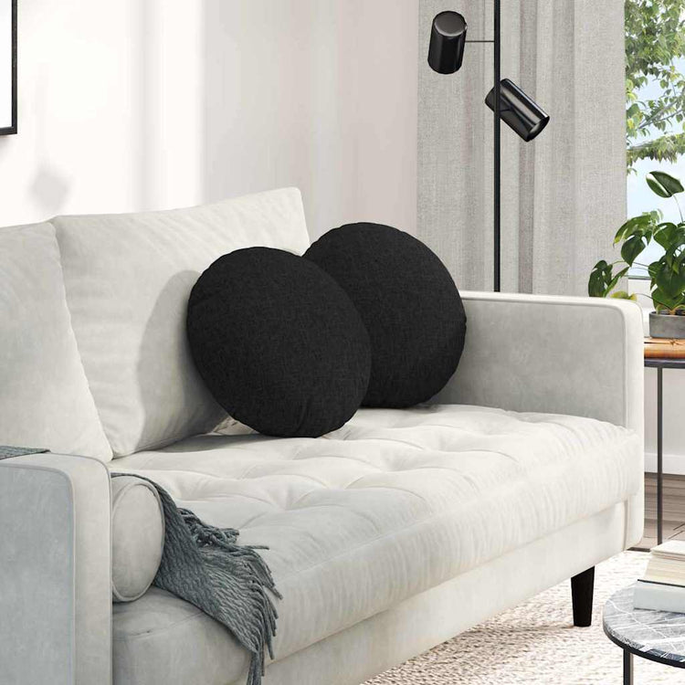 Vidaxx coussins d'assise 2 pcs noir ø40 x 13 cm tissu