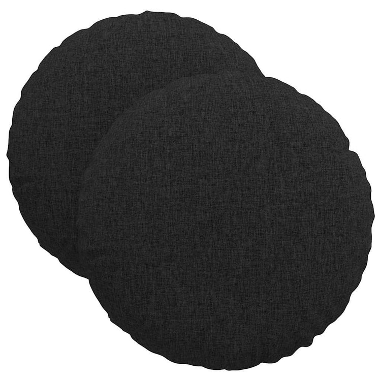 Vidaxx coussins d'assise 2 pcs noir ø40 x 13 cm tissu