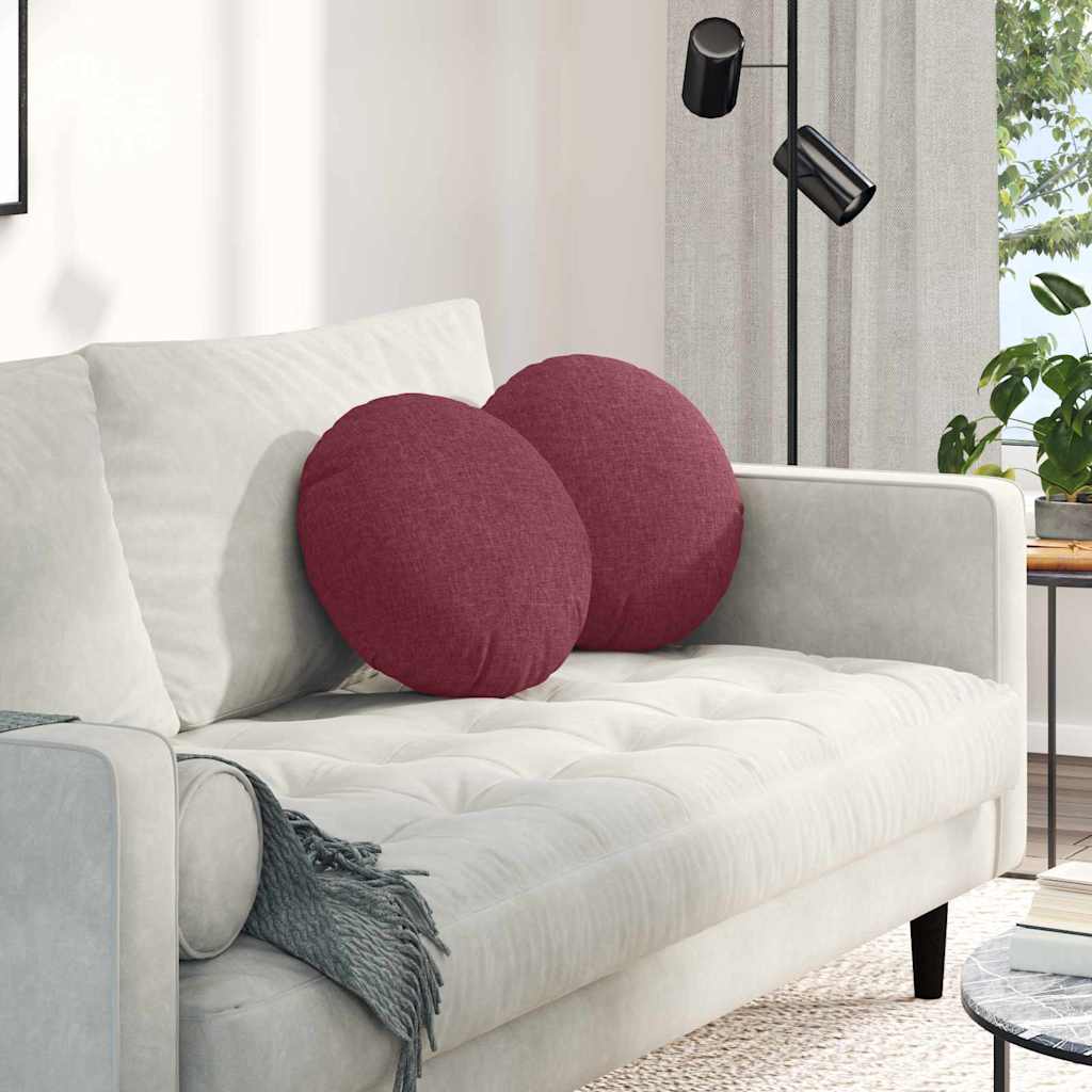 Vidaxx coussins d'assise 2 pcs rouge vin ø40 x 13 cm tissu