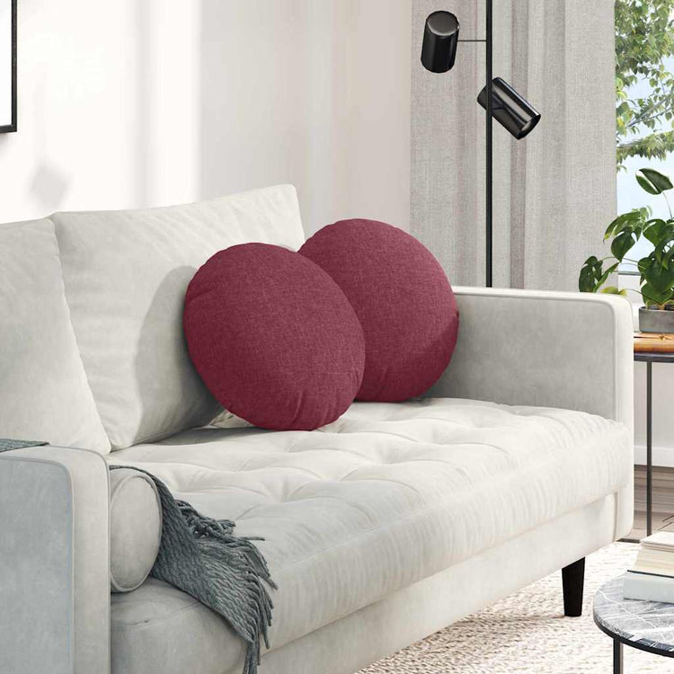 Vidaxx coussins d'assise 2 pcs rouge vin ø40 x 13 cm tissu