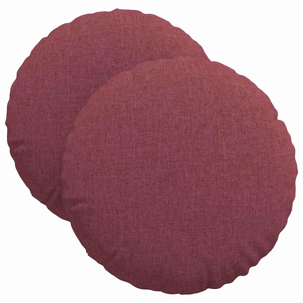 Vidaxx coussins d'assise 2 pcs rouge vin ø40 x 13 cm tissu