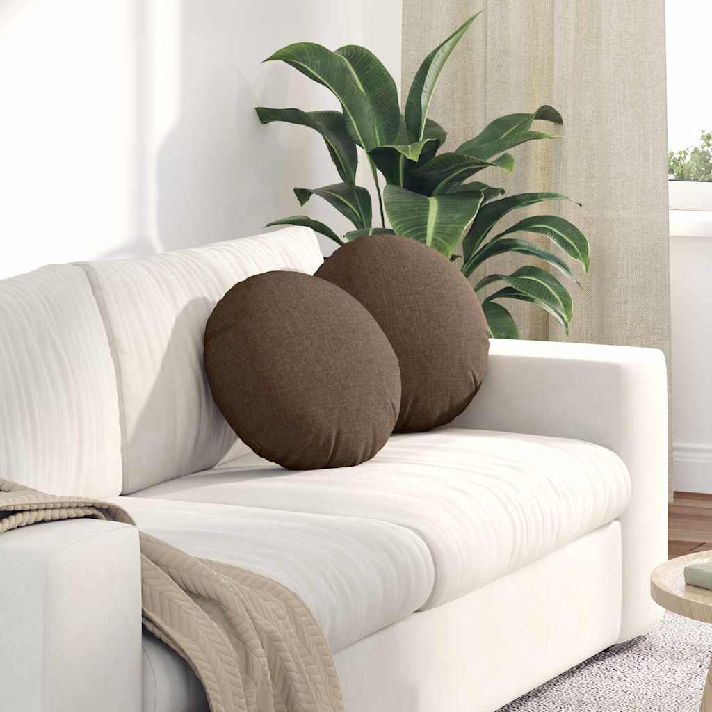 Vidaxx coussins d'assise 2 pcs marron ø40 x 13 cm tissu