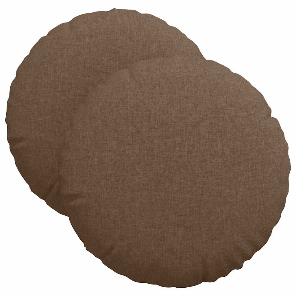 Vidaxx coussins d'assise 2 pcs marron ø40 x 13 cm tissu