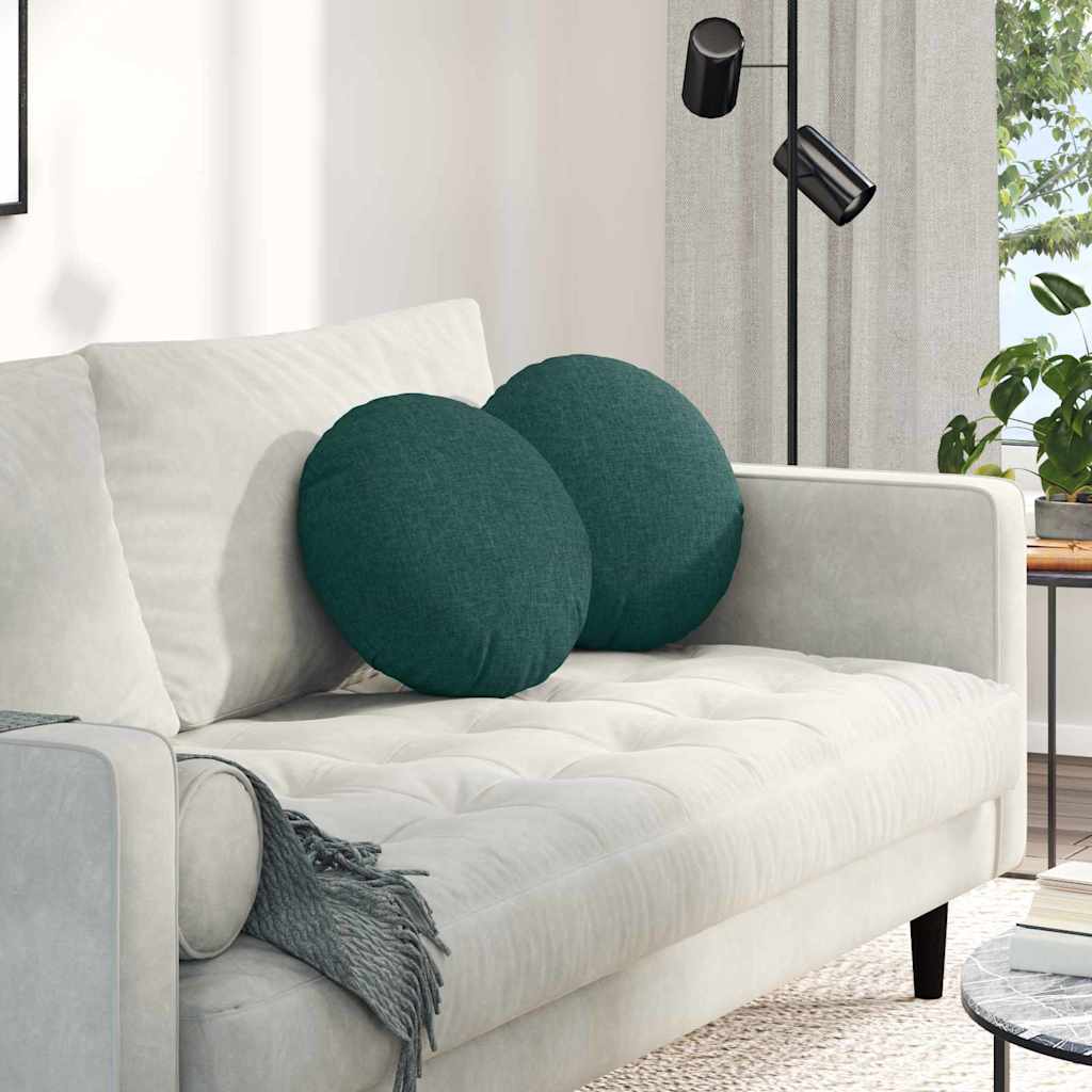 Vidaxx coussins d'assise 2 pcs tissu vert foncé ø40 x 13 cm