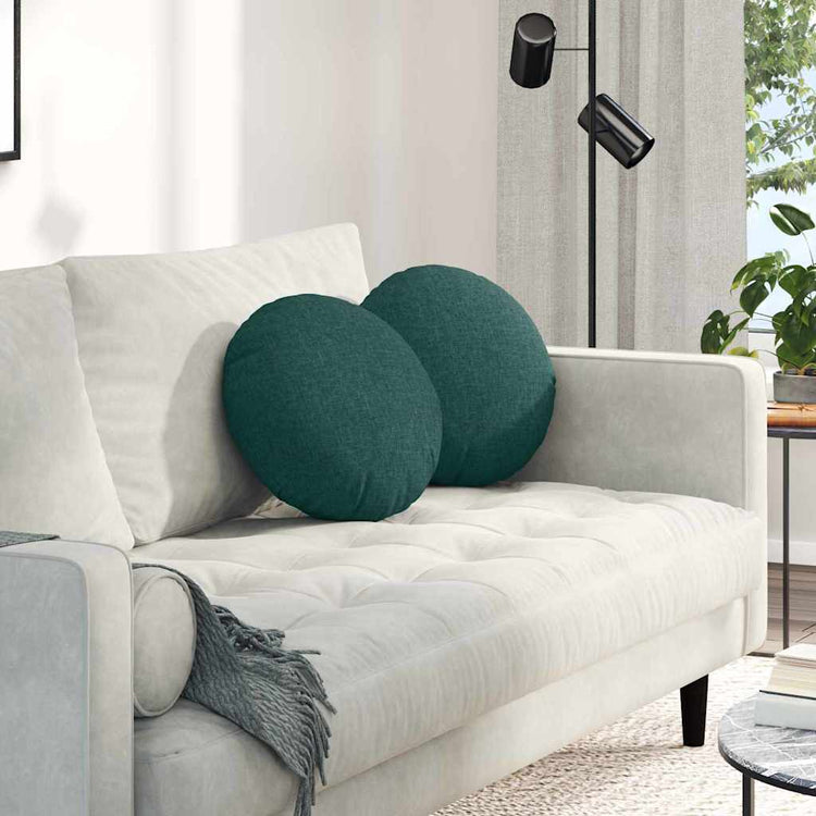 Vidaxx coussins d'assise 2 pcs tissu vert foncé ø40 x 13 cm