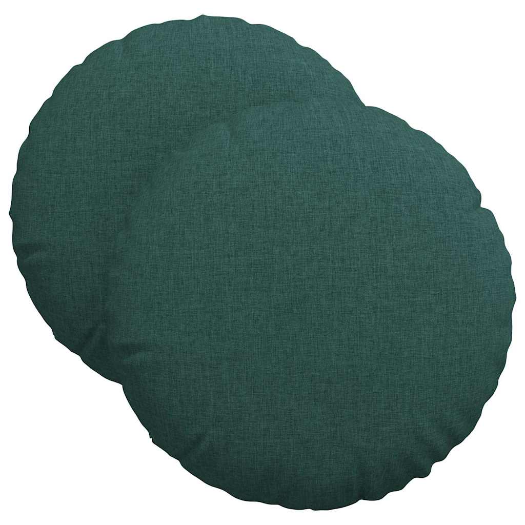 Vidaxx coussins d'assise 2 pcs tissu vert foncé ø40 x 13 cm