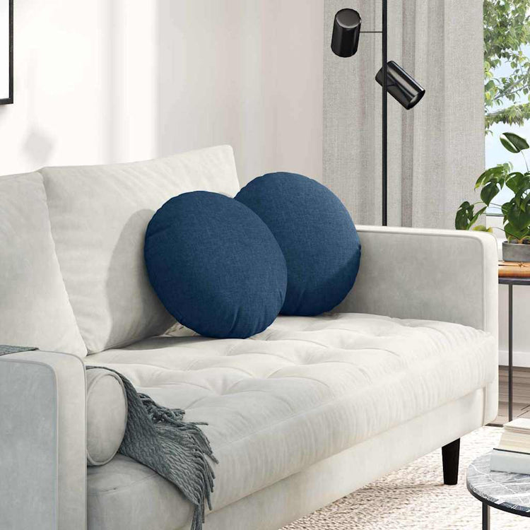 Vidaxx coussins d'assise 2 pcs bleu ø40 x 13 cm tissu