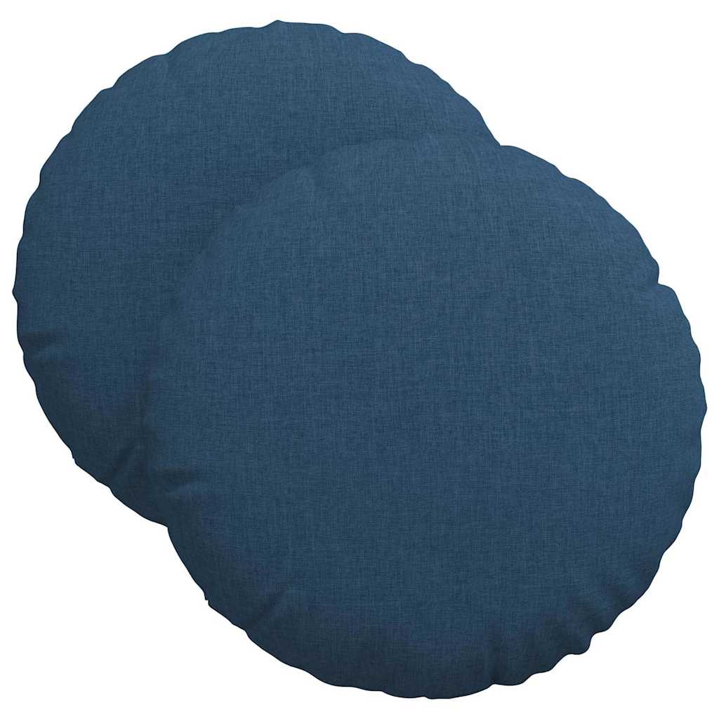 Vidaxx coussins d'assise 2 pcs bleu ø40 x 13 cm tissu