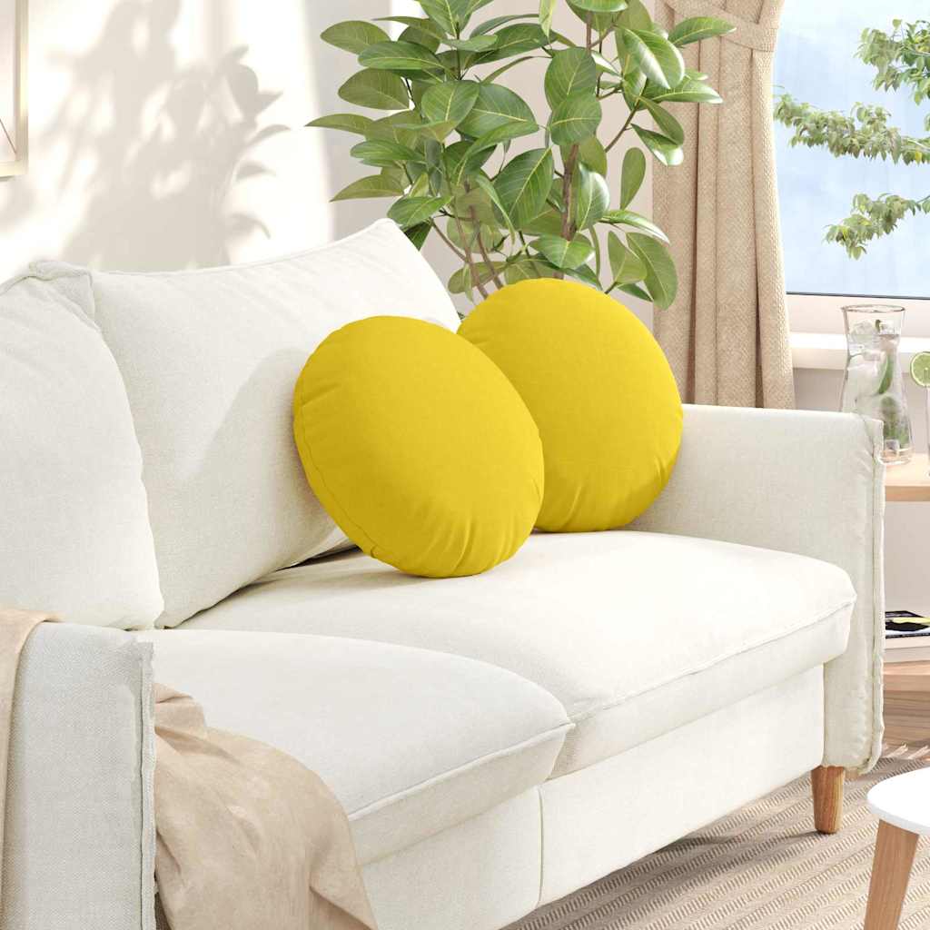 Vidaxx coussins d'assise 2 pcs tissu jaune clair ø40 x 13 cm