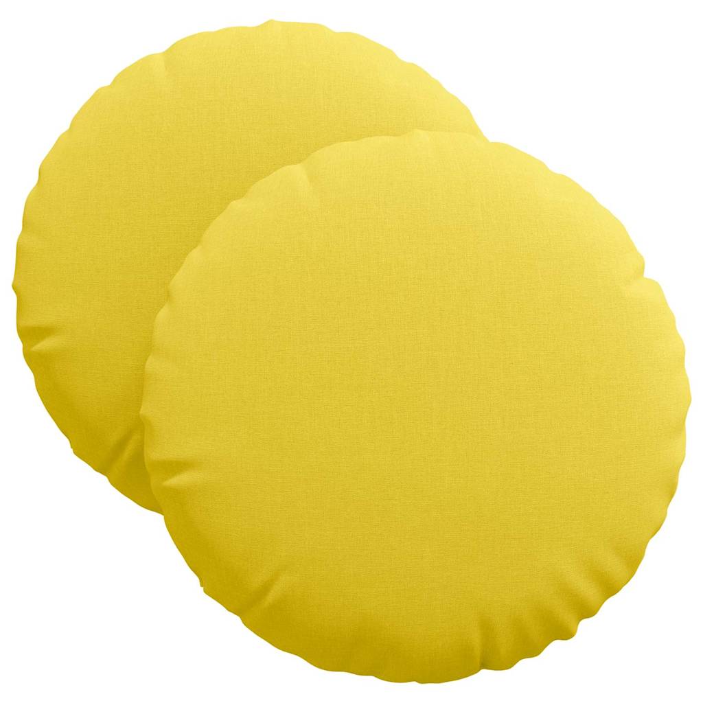 Vidaxx coussins d'assise 2 pcs tissu jaune clair ø40 x 13 cm