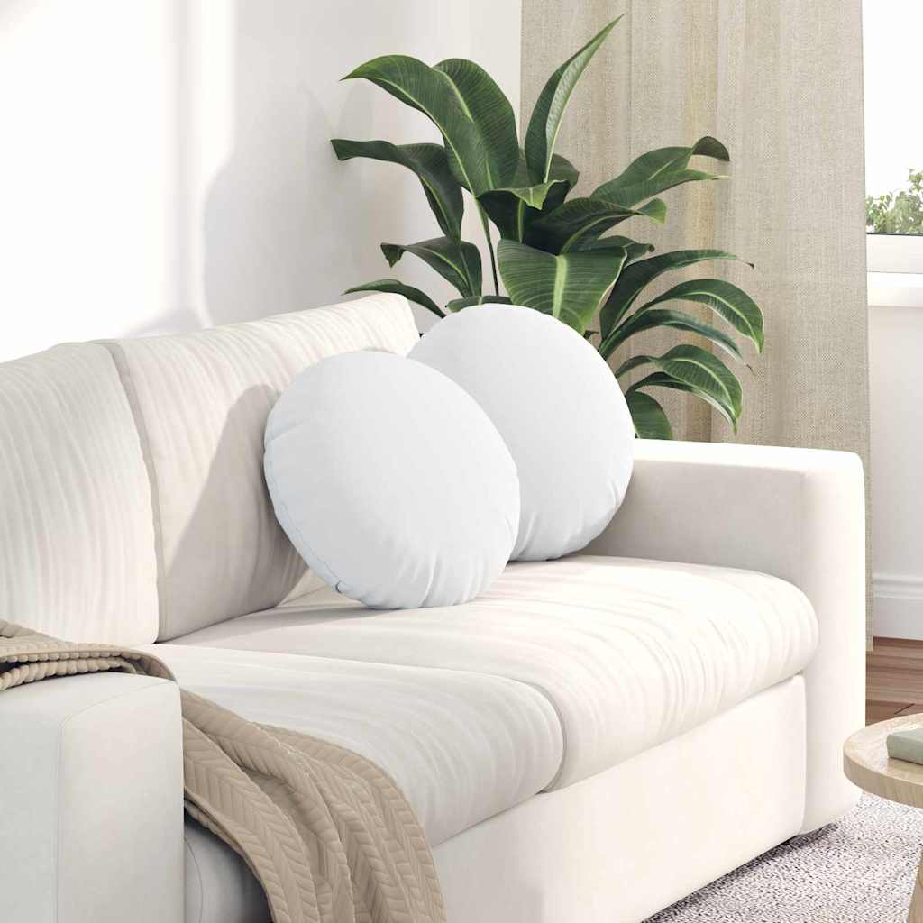 Vidaxx coussins d'assise 2 pcs blanc ø40 x 13 cm tissu