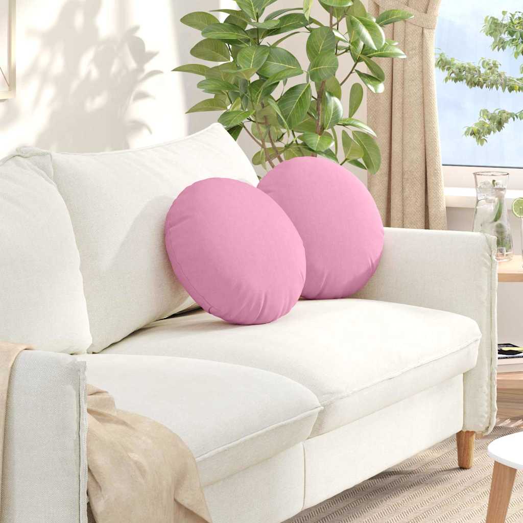 VidaXL coussins de siège 2 pcs rose ø40 x 13 cm tissu