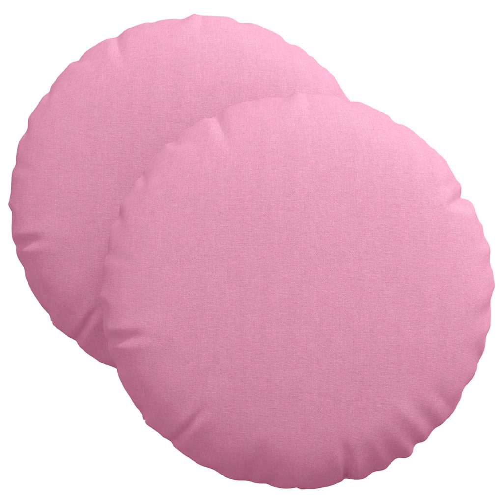 VidaXL coussins de siège 2 pcs rose ø40 x 13 cm tissu