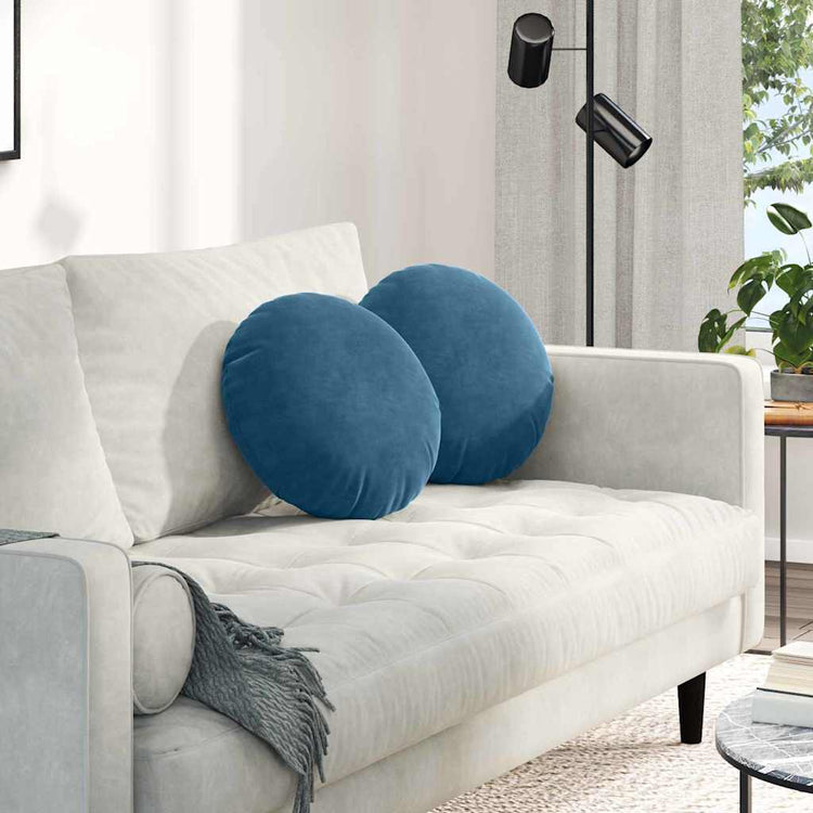 Vidaxx coussins d'assise 2 pièces bleu ø 40 x 13 cm velours