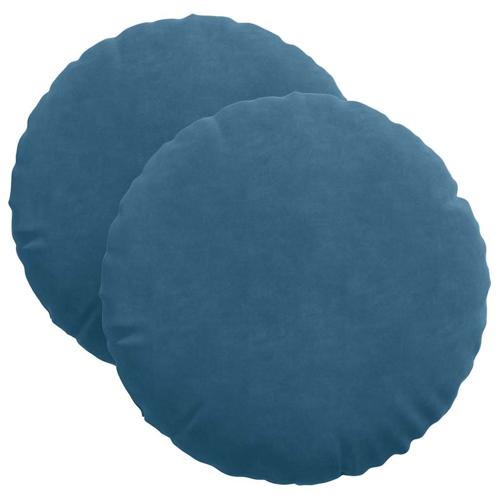 Vidaxx coussins d'assise 2 pièces bleu ø 40 x 13 cm velours
