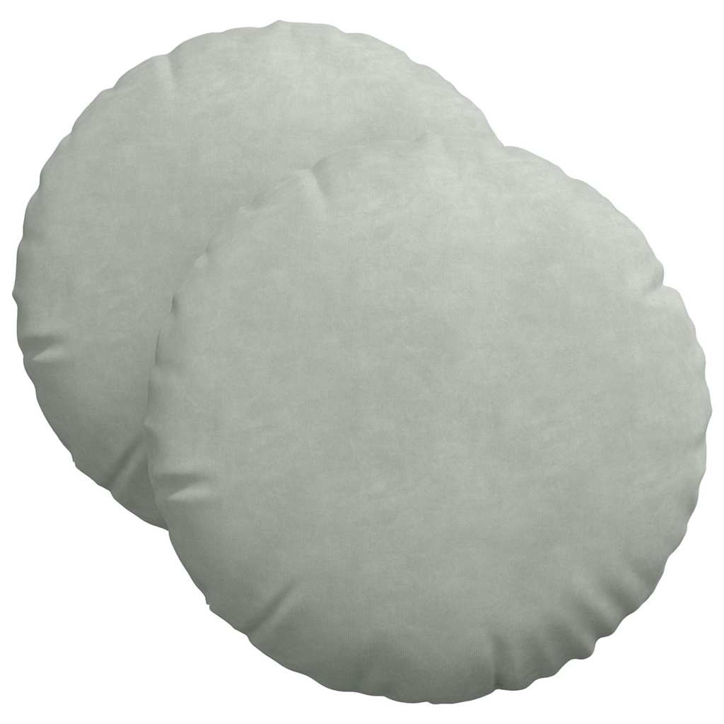 Vidaxx coussins d'assise 2 pièces gris clair ø 40 x 13 cm velours