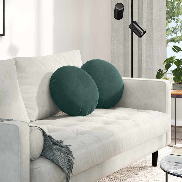 Vidaxx coussins d'assise 2 pièces vert foncé ø 40 x 13 cm velours