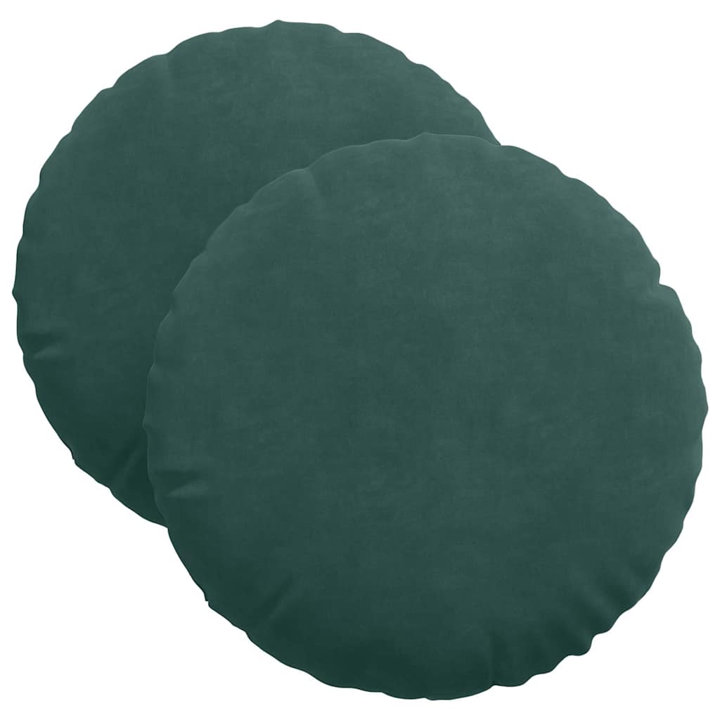 Vidaxx coussins d'assise 2 pièces vert foncé ø 40 x 13 cm velours